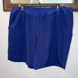 Lands End Ladies Blue Elastic Waistband Shorts Size 24W